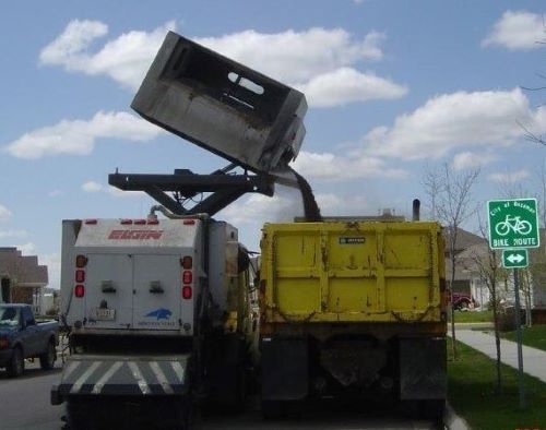 Street Sweeper emptying into dump truck