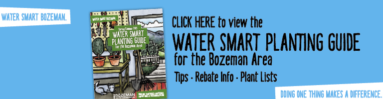 Click here to view the water smart planting guide for the Bozeman Area. Tips. Rebate Info. Plant Lists. Water Smart Bozeman. Doing one thing makes a difference
