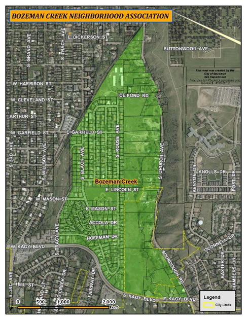 Map of Bozeman Creek Boundaries