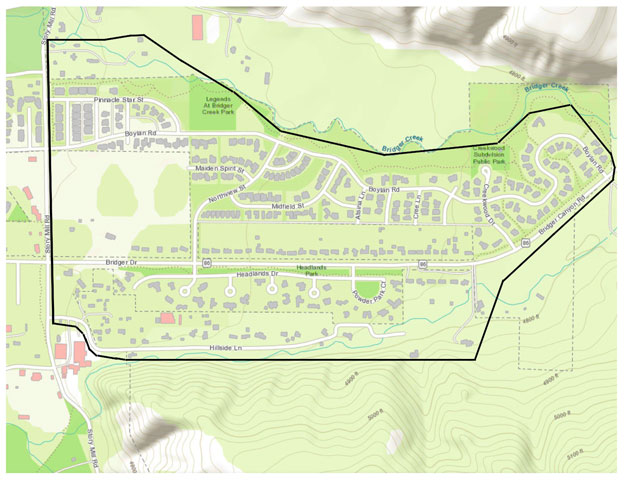 Map of Bridger Creeklands Boundaries