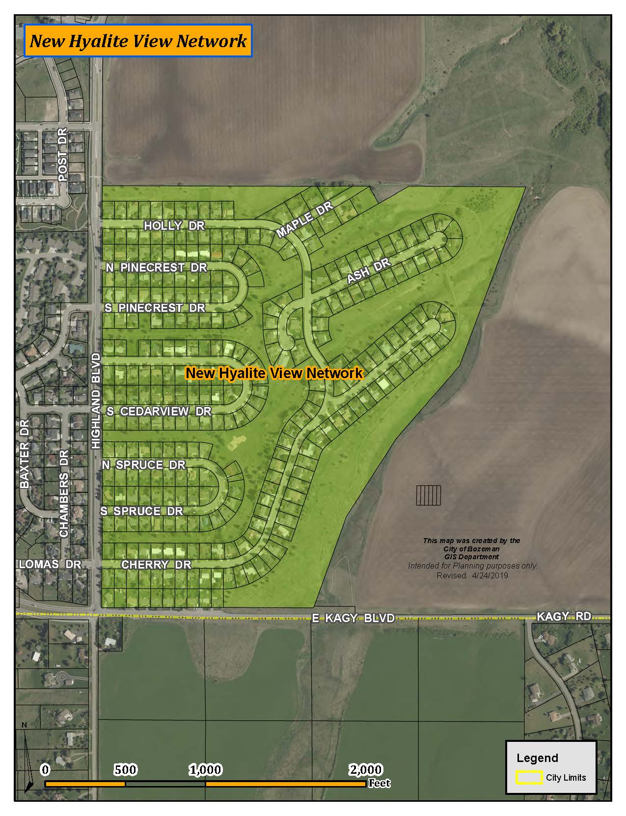 Map of New Hyalite View Boundaries