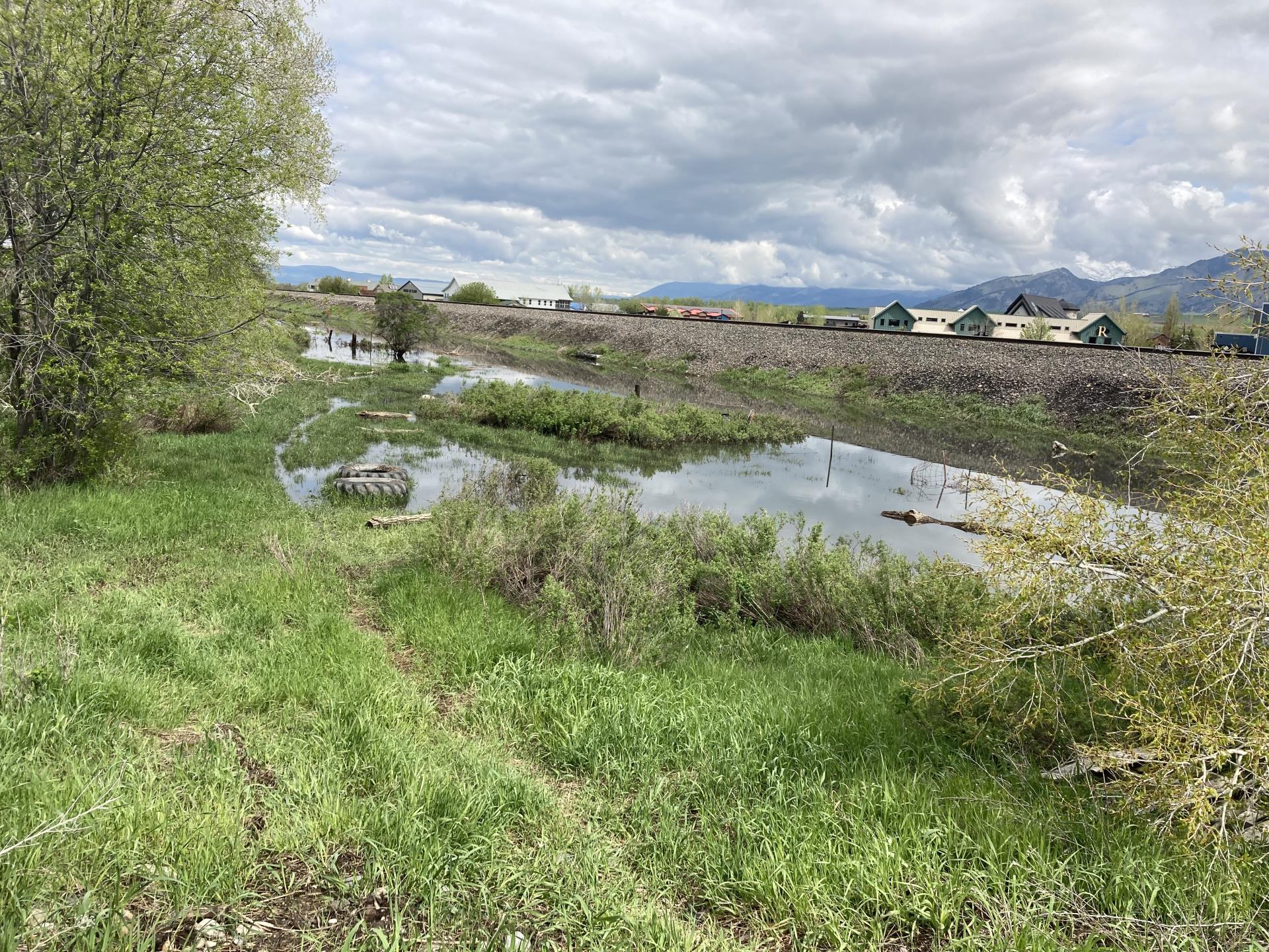 Flooding upstream of Manley Ditch