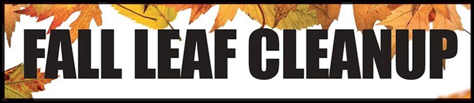 Fall Leaf Cleanup banner with yellow leaves