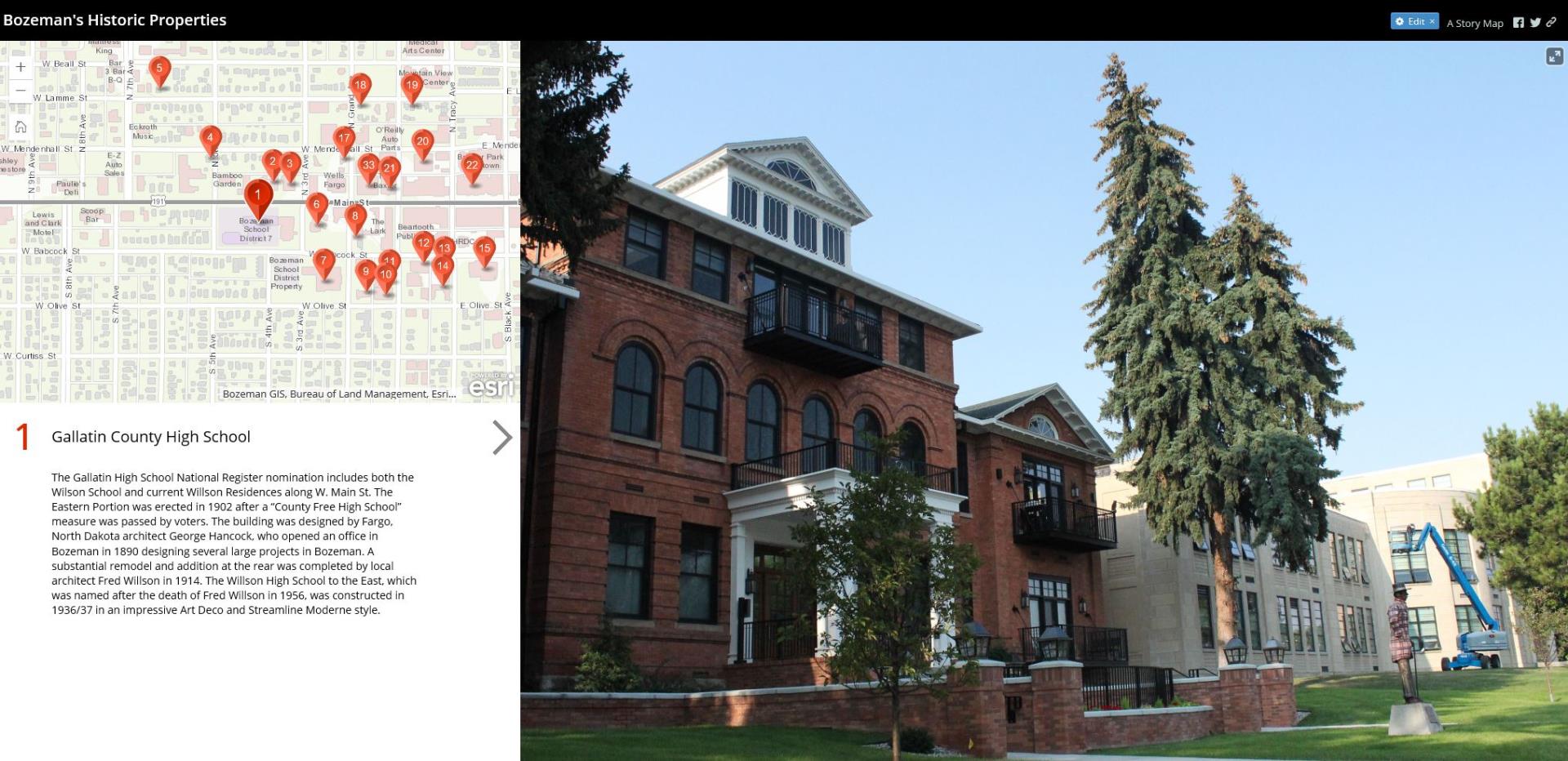 Screenshot of the National Historic Properties Interactive Map